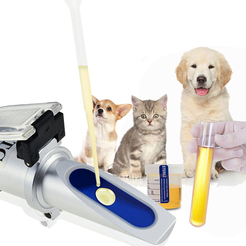 V·RESOURCING Pet Dog & Cat Refractometer,V-Resourcing Pet Urine Specific Gravity (1.000~1.060) Clinical Refractometer with Serum or Plasma Protein Test (2~14 g/100ml) for Veterinary Cat,Dog, Pets
