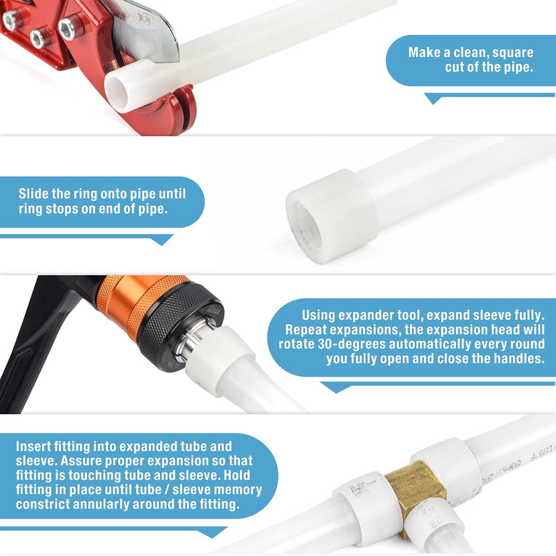 IWISS F1960 1 in. Expansion Ring w/Stop Edge for PEX-A Tubing used in Uponor ProPEX, PowerpPEX, WaterPEX system-25pcs 1 in.