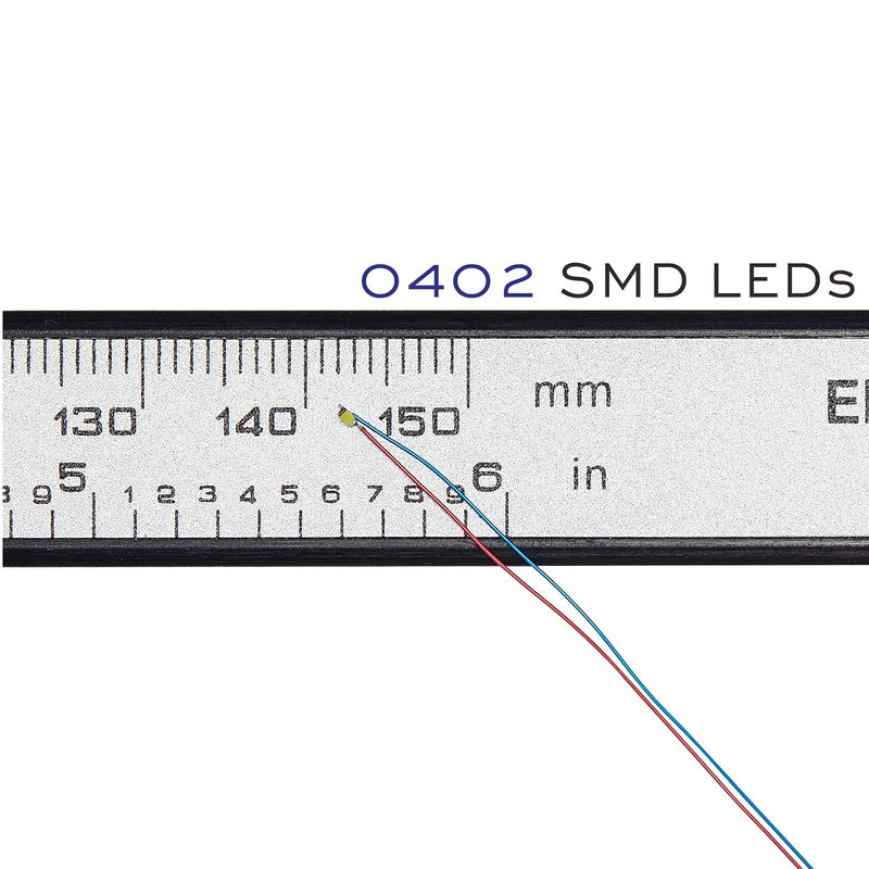 25pcs Pre-Wired Micro LED Pre-soldered 0402 SMD LEDs with Assembly Accessories for Beginner Model Building (White, 25pcs) White 25 Count (Pack of 1)