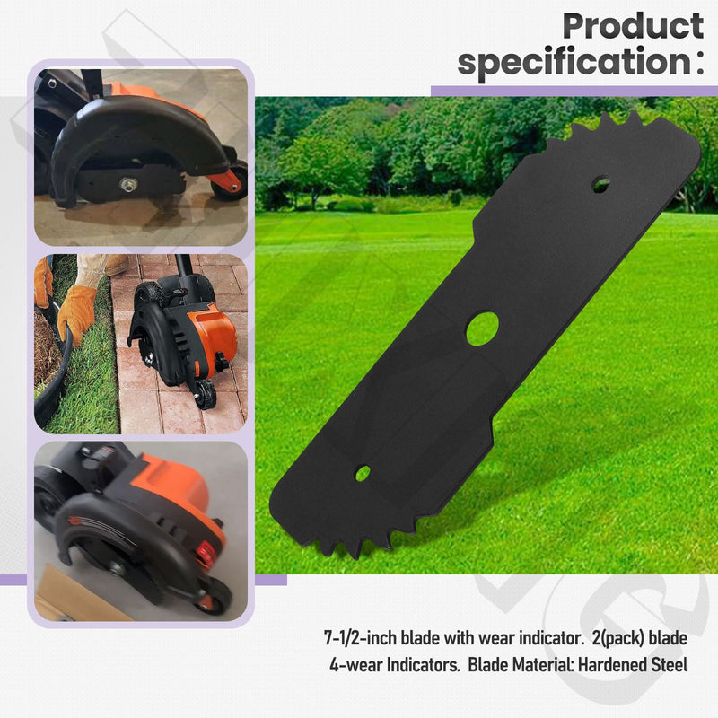 EB-007 7.5-Inch Edge Hog Heavy-Duty Edger Replacement Blade, Compatible with Black-Decker Heavy Duty Edger, 4chunk Indicators - Fits Model LE750, LE710, LE760