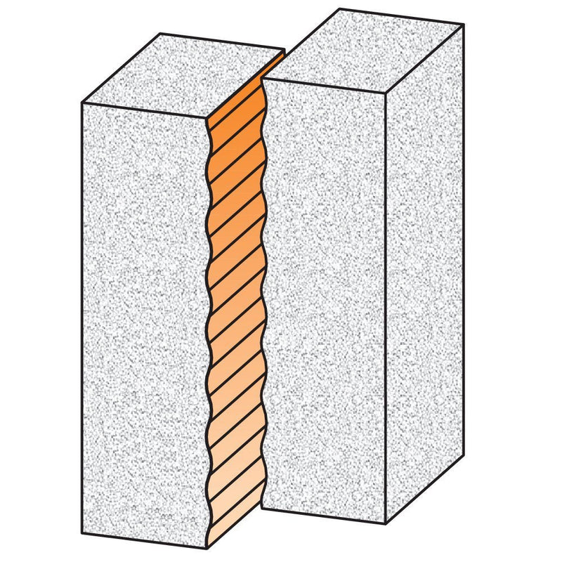 CMT 881.531.11 Wavy Joint Bit for Solid Surface, 5/8-Inch Diameter, 1/2-Inch Shank