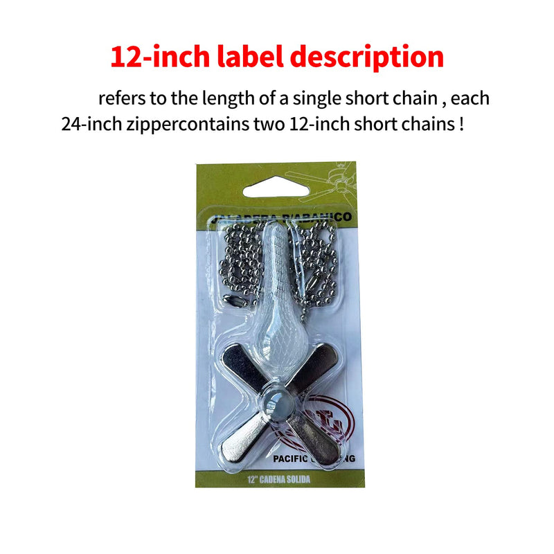 Ceiling Fan Pull Chain, 2pcs 3mm Diameter Beaded Ball , 13.6 Inches Fan Pulls Set with Connector（Nickel ） Nickel short