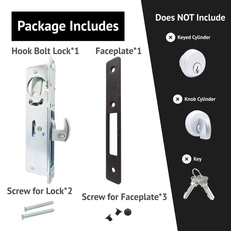 elox Storefront Narrow Stile Mortise Door Lock Hookbolt, 31/32 Backset, w/Bronze Duronodic Finish faceplate DU
