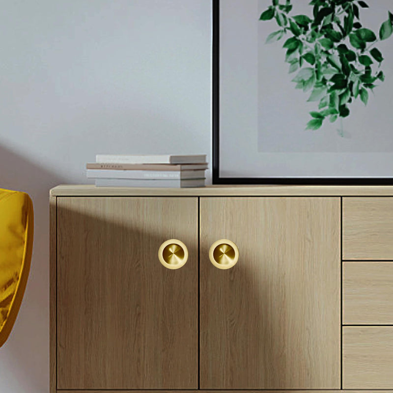 Recessed Pocket Door Pull Handles, Round Finger Flush Pulls Sliding Closet Door Handle Brushed Gold 304 Stainless Steel (4 Pack) 2.75 Inch Stainless Steel Gold(4 Pack)