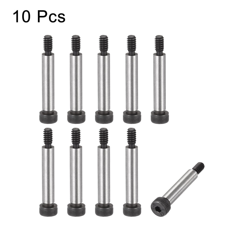 uxcell Alloy Steel Hexagon Socket Head Shoulder Screws Bolts, 1-1/4" Shoulder Length, 1/4" Shoulder Dia, #10-24 Thread, 10pcs 1-1/4" x 1/4" Black-Silver tone 10