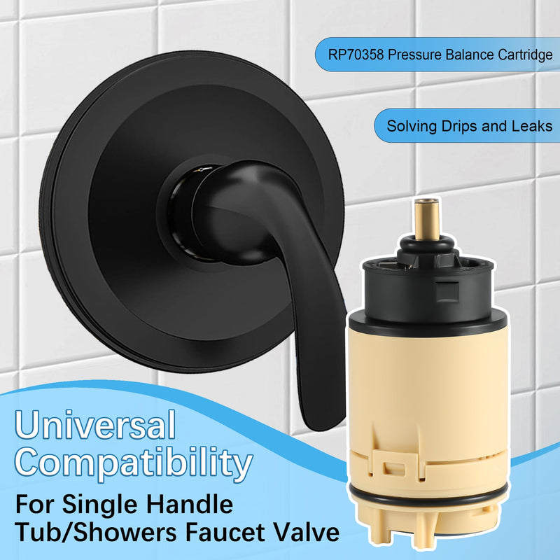2Pack - RP70538 Single Function Pressure Balance Cartridge, Shower Cartridge Replacement, Compatible with Peerless and Delta Single Handle Tub/Showers Faucet (Not Included Check Valve)
