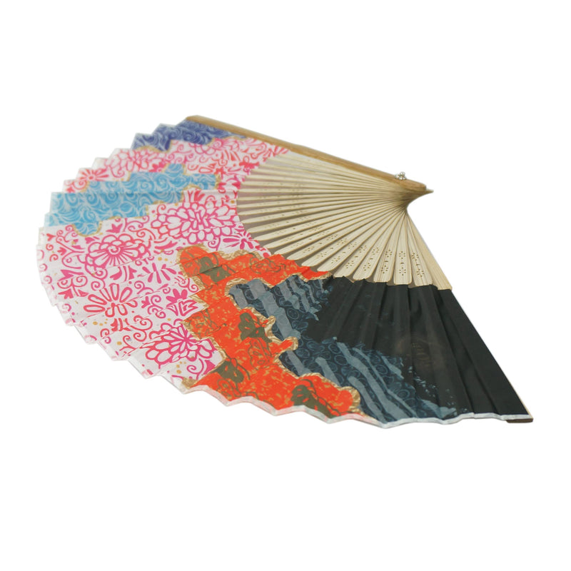 Hand Fan with Beautiful Fabric Printed Anchor