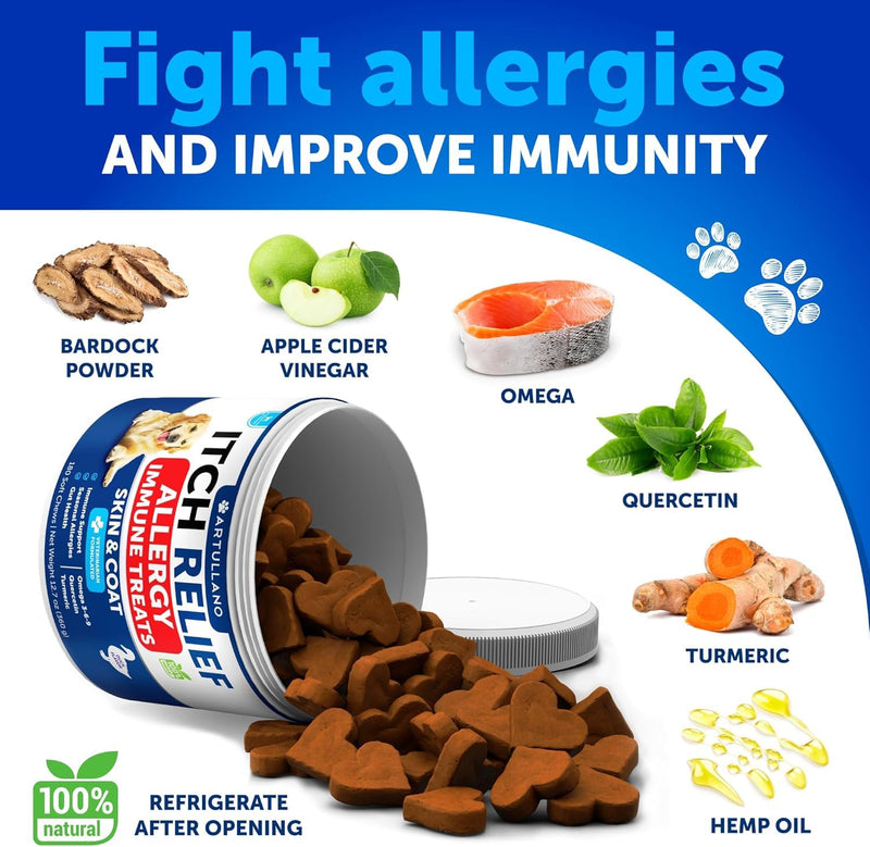 Probiotics for Dogs - Support Gut Health, Itchy Skin, Allergies, Immunity, Yeast Balance - Dog Probiotics and Digestive Enzymes with Prebiotics - Reduce Diarrhea, Gas - 180 Probiotic Chews for Dogs 180 Treats