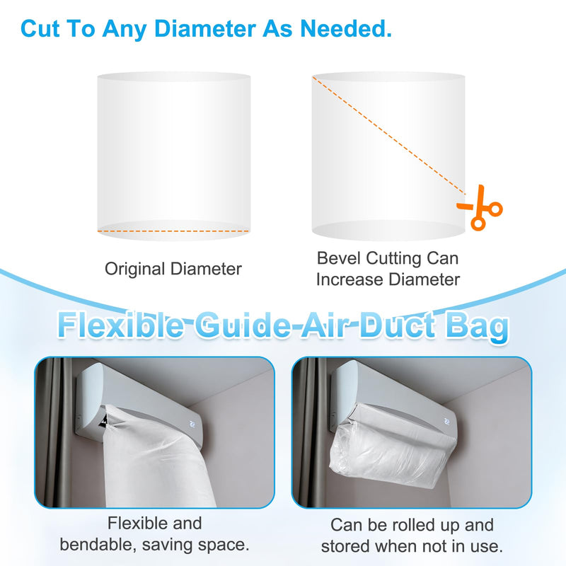 2Pcs Air Conditioner Blowing Bag with Tape 10M/33FT Extended