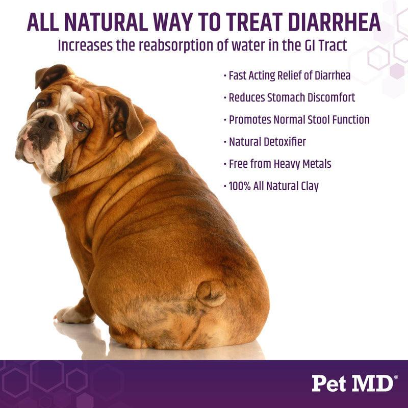 Pet MD Stool-Fix - Powdered Clay Anti Diarrhea for Dogs & Cats - Anti Diarrheal Treatment for Upset Stomach Relief, Promotes Normal Stool - 100g - NewNest Australia