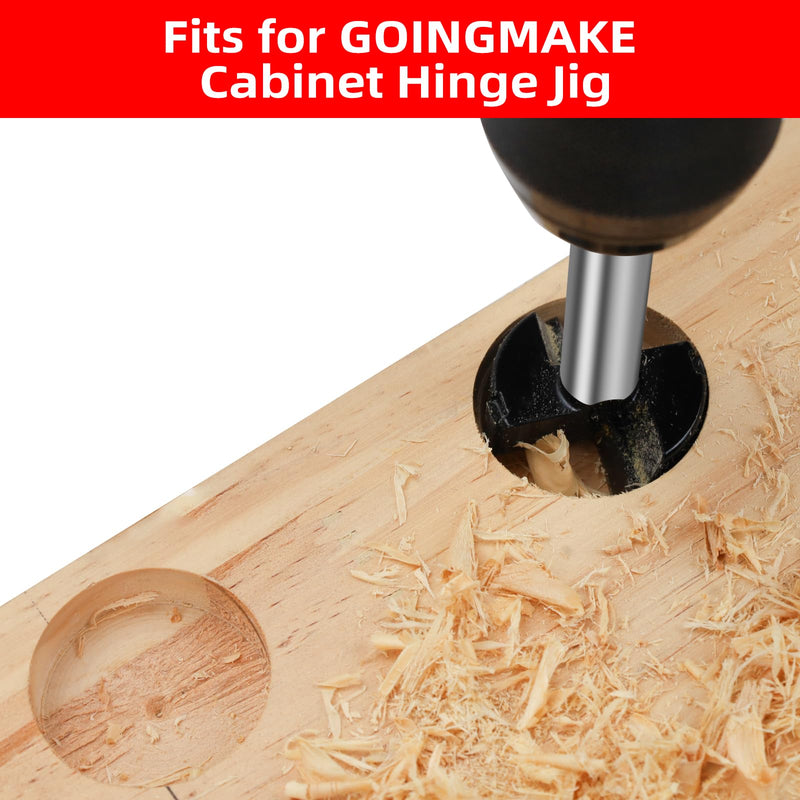 GOINGMAKE 2 Set 35mm Replacement Carbide Tipped Hinge Drill Bit Fits for GOINGMAKE Concealed Hinge Jig, Cabinet Hinge Jig Drill Bits Fits for Woodworking Hole Drilling