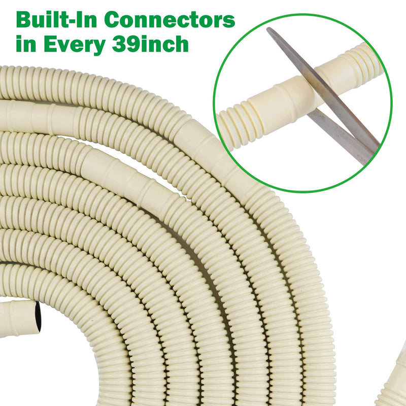 Forestchill 50 Ft AC Drain Hose for Mini Split Air Conditioner, 5/8" I.D Universal Mini Split Drain Hose Pipe Line, Flexible and UV Resistant Air Conditioner Part & Accessories