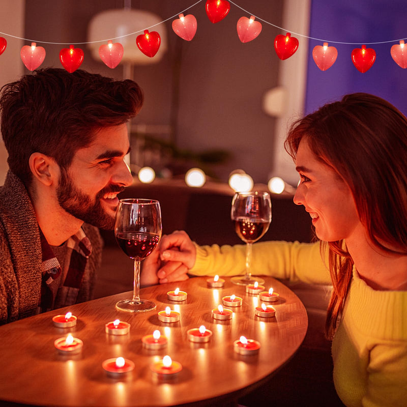 Valentine's Day Decor 8.5Ft Heart Fairy String Lights with 10 Red Pink 3D Heart Lights, Plug in Valentine's Day Love Heart String Lights for Indoor Outdoor Patio Wedding Anniversary Party Decorations Red Pink Heart Lights 8.5 Ft