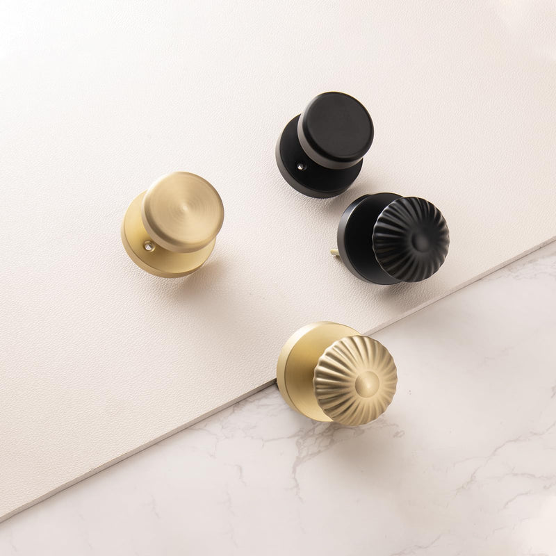 Gold Interior Door Knobs, Non Locking Door Knob Door Handles for Hall & Closet, Passage Seashell Knobs