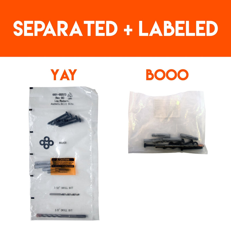 Lag Bolt Kit for Mounting A TV Into Wood Or Concrete - Includes Heavy Duty Bolts, Fischer Concrete Anchors and 2 Drill Bits