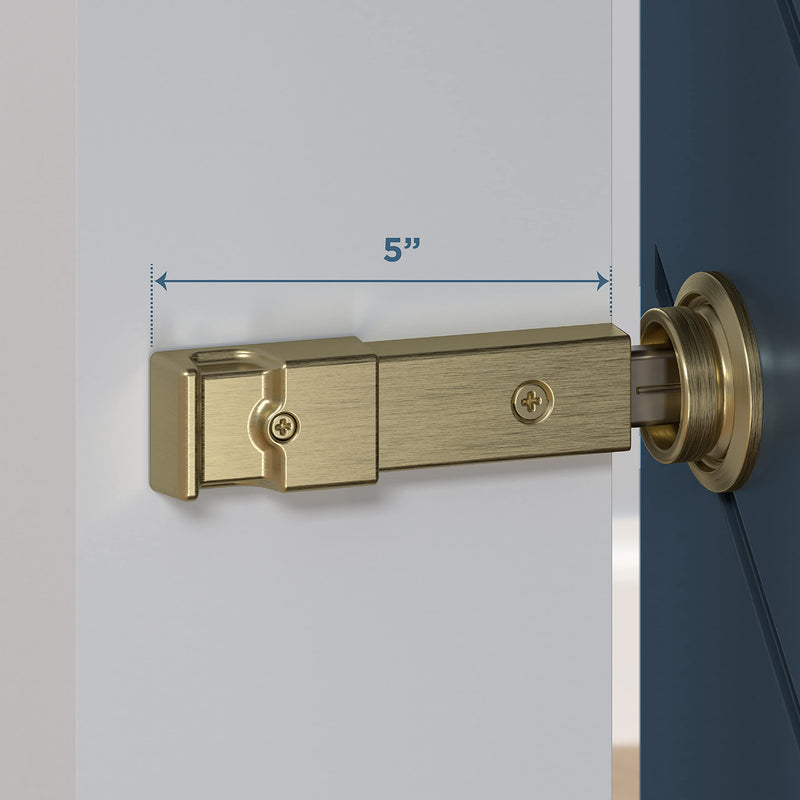 National Hardware N700-152 Barn Door Lock, Brushed Gold, 5" x 1-1/4" x 3/4" 1 Count (Pack of 1)