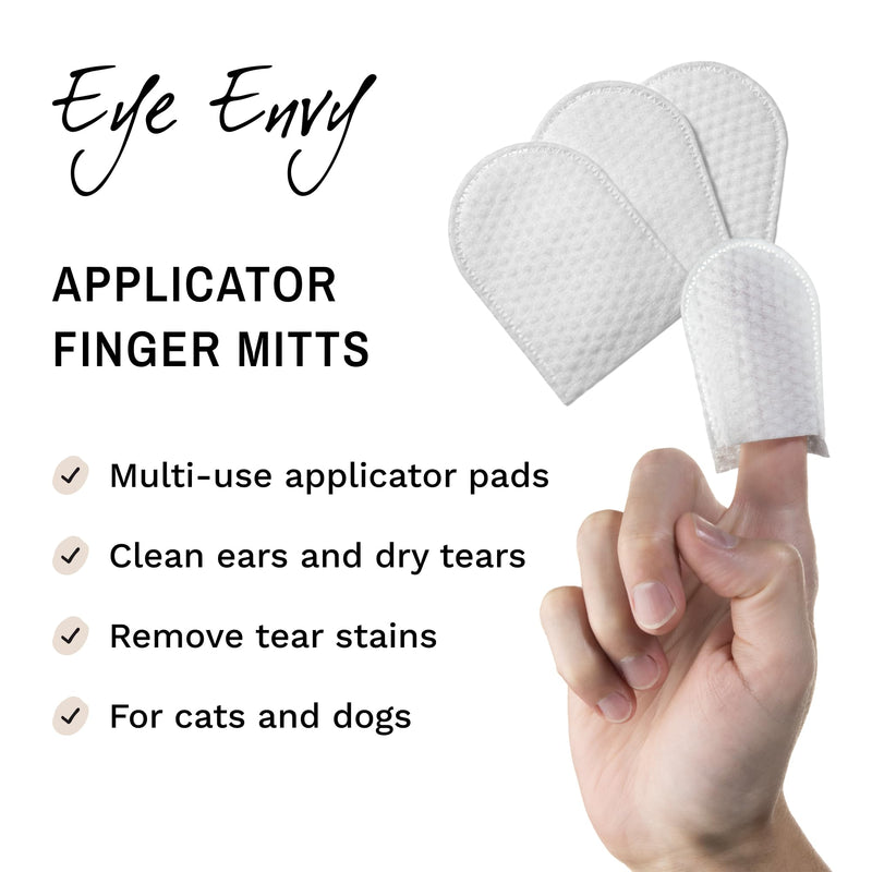 Eye Envy Finger Mitts Clean Dog Ears & pet tears. Use Tear Stain Solution or Ear Cleaner. Gently Remove Crusts, Earwax & Debris. Soft Fabric Finger cots. 40 Count.