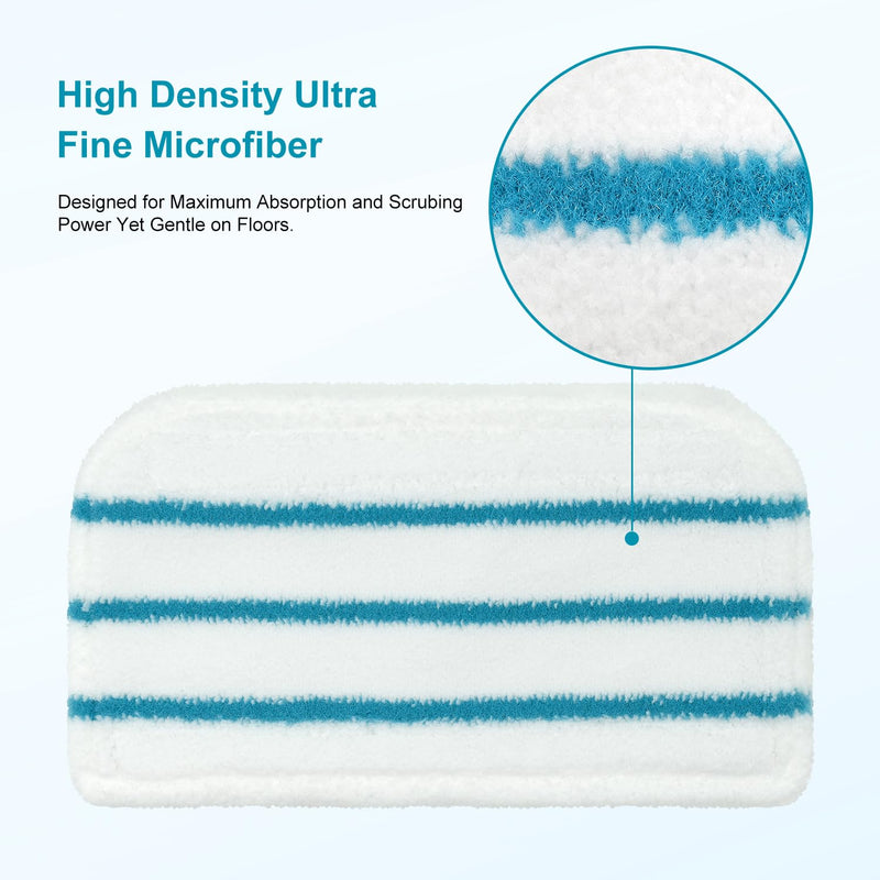 Steam Mop Pads Replacement Compatible with Black+Decker Steam Mop SM1600, SM1610, SM1620, HSM13E1, HSMC1300FX, HSMC1321, HSMC1361SG Cleaner Black and Decker Steam Mop Replace Pads for Floor Cleaning 4 Pack Black+Decker Mop Pads