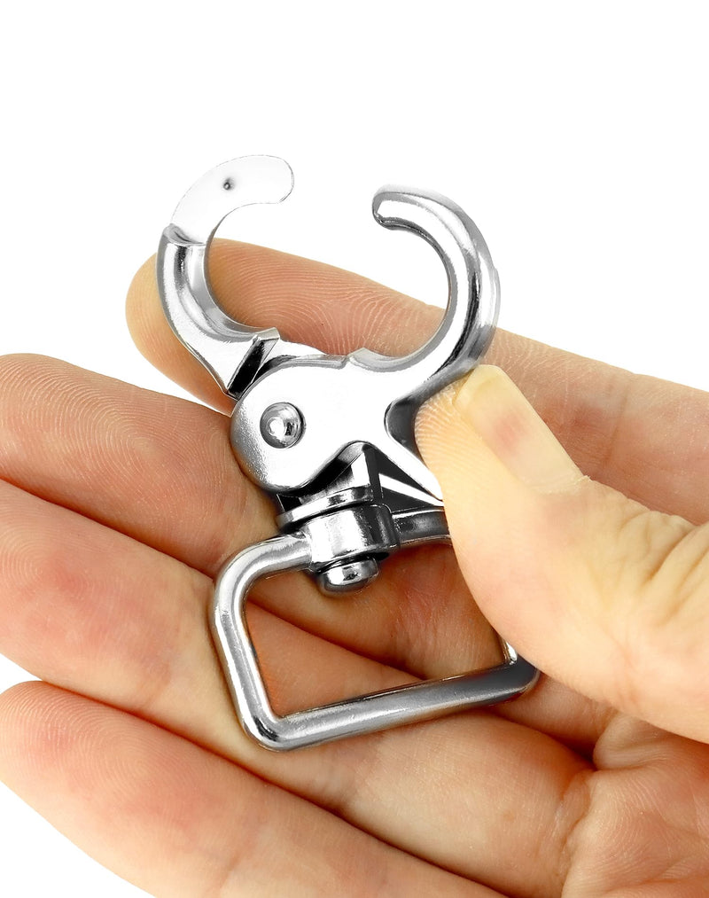 QWORK Swivel Snap Hooks, 10 Pack Heavy Duty Trigger Snaps, Nickel Plated Eye Closure Spring Hook