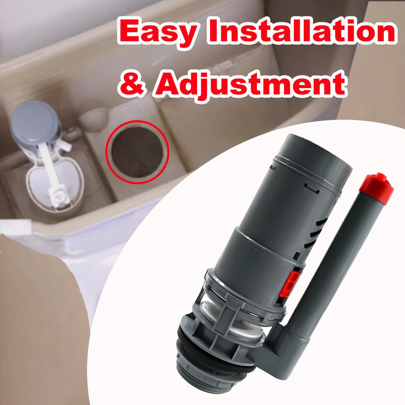 2-Inch Dual Flush Valve,Toilet Repair Kit Dual Flush Valve Replacement Kit Fit for Two Piece Toilet Top Push Button Valve