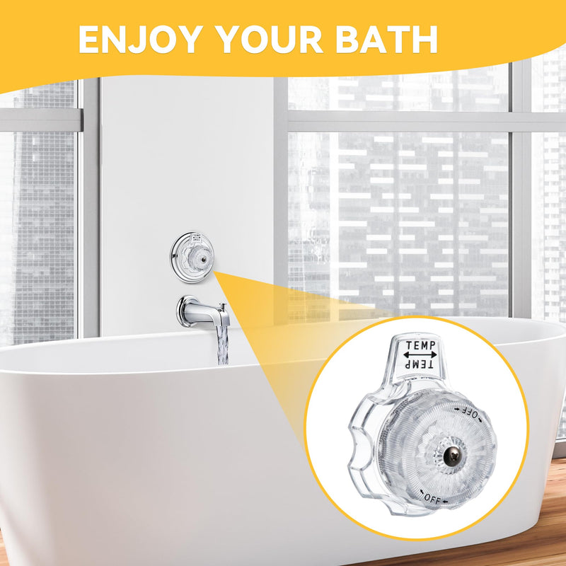 Dreyoo 1 Set Compatible with MXT11 Temperature and Volume Handles Compatible with Mixet Tub and Shower Knob Replacement Shower Volume Control Handle Bathtub Temperature Control (Clear Acrylic) Clear Acrylic