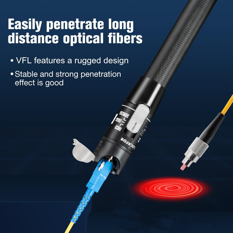 Visual Fault Locator,80-100KM VFL Fiber Optic Tester Kit - Include Single Mode 9/125um FC Male to LC Female Adapter, VFL for Fiber Network Cable Test 80-100KM VFL