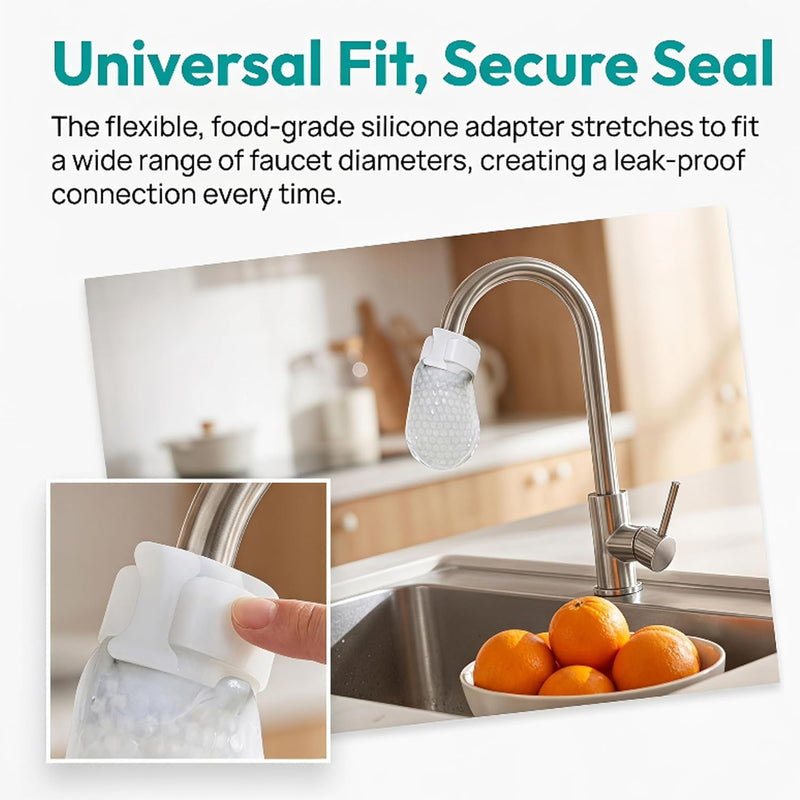 100PCS Faucet Filter Cotton Bag,High Density Faucet Filter Bag with 10 Ties,Splash Proof Cotton Pouch Kit, Tap Cartridge with Sediment Barrier for Kitchen, Home