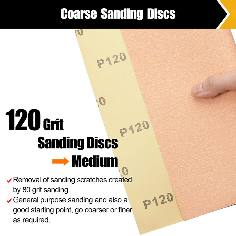 120 Grit Sandpaper, Sandpaper Assortment Sandpaper for Wood Metal Furniture Hand Sander Sand Paper Set Sandpaper Sheets Cut for Use 9" x 11"/12 Sheets 120 Grit
