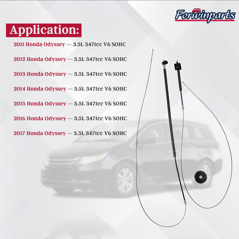 Forwinparts 72546TK8A01 Power Sliding Door Cable with Pulley Wheel Left or Right Door for Honda Odyssey 2011 2012 2013 2014 2015 2016 2017 72546-TK8-A01 without Motor
