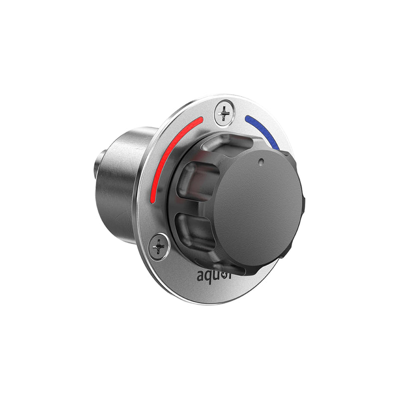 Aquor RV/Marine Hot+Cold Mixing Valve, Compact G1/2 inch Thermostatic Mixing Valve with Hot/Cold Temperature Control, Hydrant Pairing for Boat, Marine, and RV Outdoor Shower, Stainless Steel