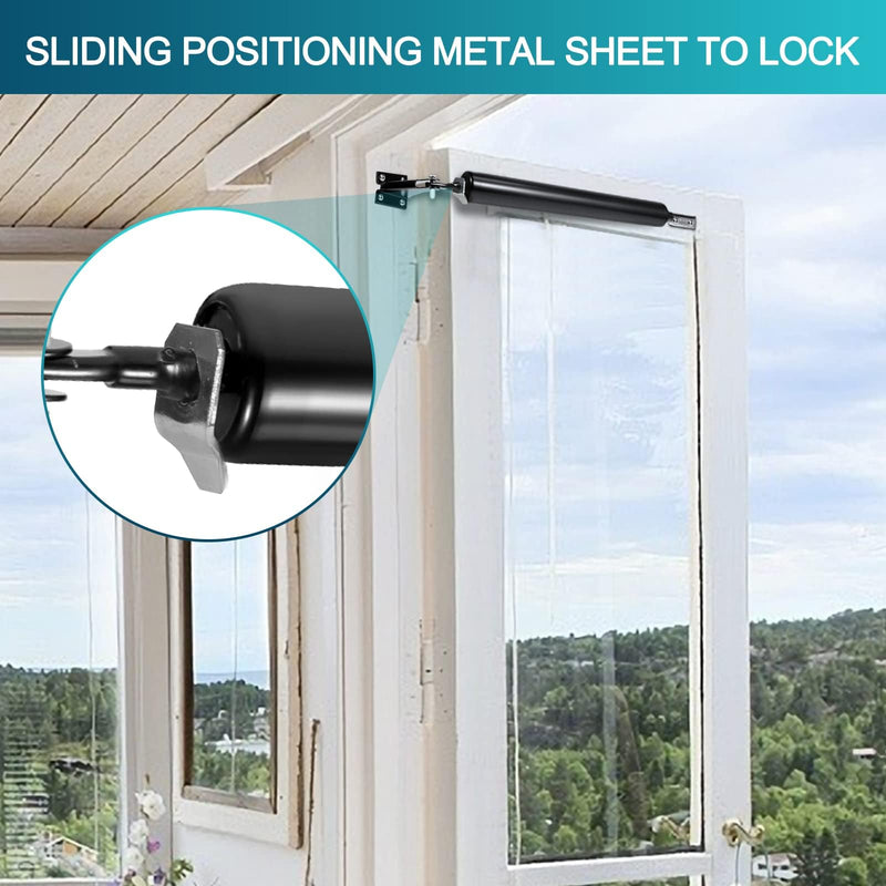 Screen Door Closers Kit,Storm Door Closer, Pneumatic Door Closer Bracket Adjustable Closing Door Cushion Speed, Stable Door Closer System, Screen Door Opener and Closer 1Pack(Black) 1 Pack (Black)