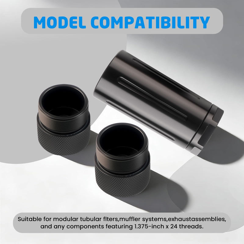1.375" X24 Aluminum Alloy Cone Shaped Parts, 12 Pack Sealed End Cap Fit for Tire Anti Theft Cover Black 1.375 inches