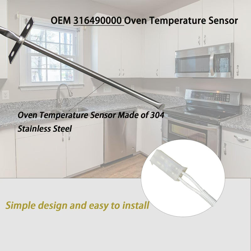 316490000 Oven Temperature Sensor for Frigidaire Oven Sensor Probe 1197392 AP3963654 PS1528542 EAP1528542