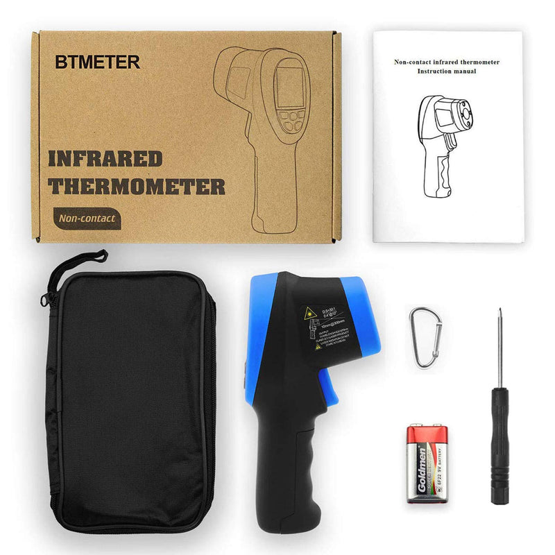 BTMETER Infrared Thermometer Laser Temperature Gun 30:1, -58°F to 2732°F | Non-contact Industrial IR Pyrometer for high-temp surface measure Cooking Meat Food, Adjustable Emissivity(Not for Human)