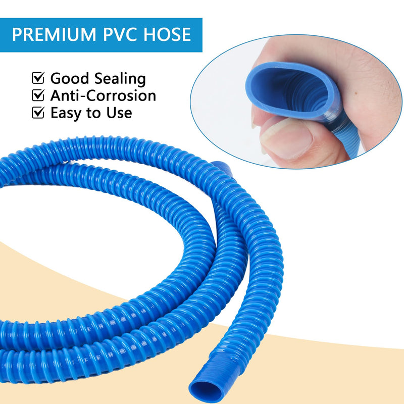 3/4 Inch Dia Marine Bilge Pump Hose,6 FT PVC Bilge Pump Hose, Bilge Pump Installation Kit with 3/4 Inch Thru Hull Fitting,Include Stainless Steel Clamps and U-Shaped Pipe Card (Blue) 3/4in - 6ft Blue Hose