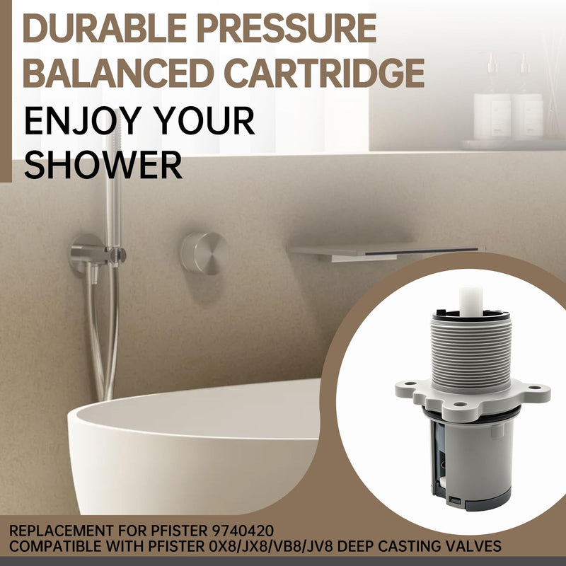 Shower Cartridge Replacement for Pfister 9740420 Pressure Balanced Gray