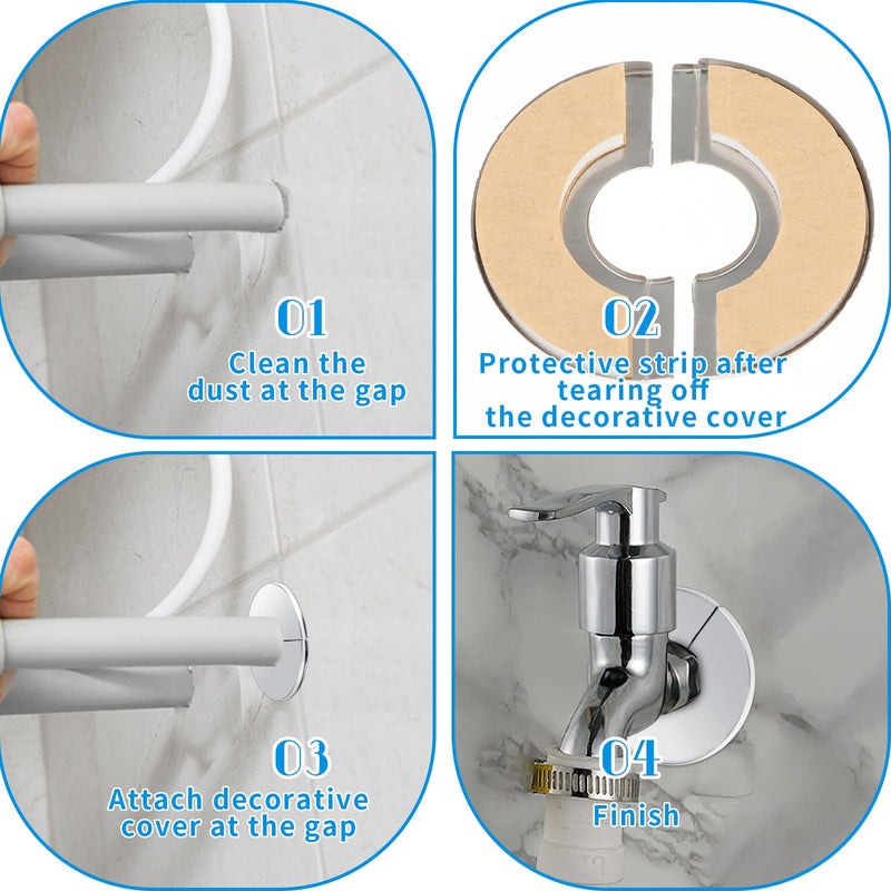 3 Pcs Escutcheon Plate Plumbing Cover Plates Wall Split Flange Stainless Steel Round Pipe Flange Faucet Flange Toilet Flange Escutcheon Ring Flange for 1 Inch Diameter Pipe