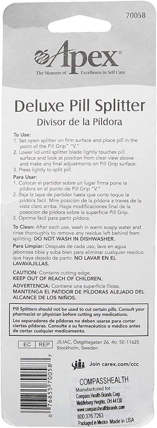 Carex Apex Deluxe Pill Splitter Others 1 Count (Pack of 1)