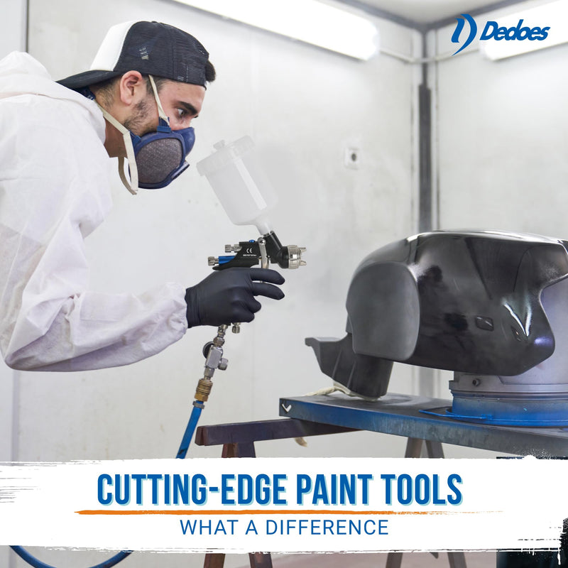 Dedoes - 1.3 mm HVLP Spray Gun with 600 ml Plastic Cup - Easy Painting Tools - Professional Grade Paint Sprayer for Indoor or Outdoor Applications - Consistent Finish - Innovative Paint Supplies 175-225 mm Pattern Width