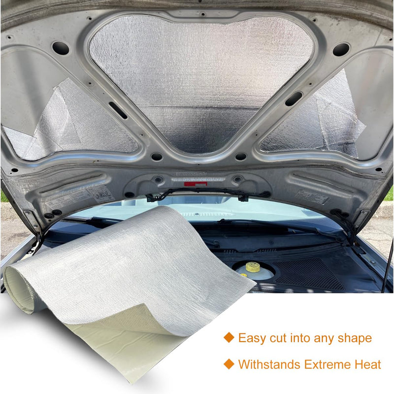 Aluminized exhaust heat shield 24'' X 24'' for wall behind grill 2000 Degrees High Temp Protection Material Thermal Barrier Blanket Mat 24'' X 24''