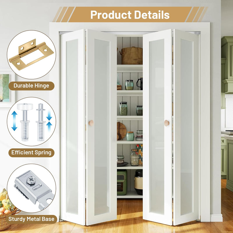 Bifold Door Hardware Kit - 36 Inch Bifold Door Hardware with Track, Bi-Fold Closet Door Track Repair Replacement Tool Kit