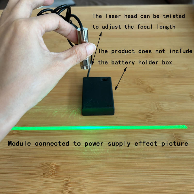 Green line laser module, industrial laser module, adjustable focus, line length 39″USB connector diameter 12mm(line-1pack) Line-1pack