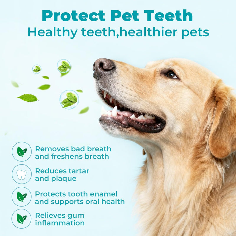 Pet Teeth Cleaning Finger Wipes for Cats and Dogs, Unscented Tartar Control with Tea Polyphenol, Fresh Breath, 50 Count Dental Finger Wipes - 50Counts