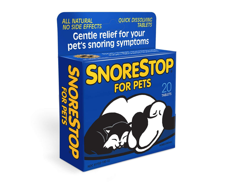 SnoreStop for Pets 20 Chewable Tablets I Natural Anti-Snoring Solution I Snore Relief for Dogs Cats I Stop Snoring Aid I Sleep Remedy I Device Free I Helps Stop Snores I Anti-Snore Aid