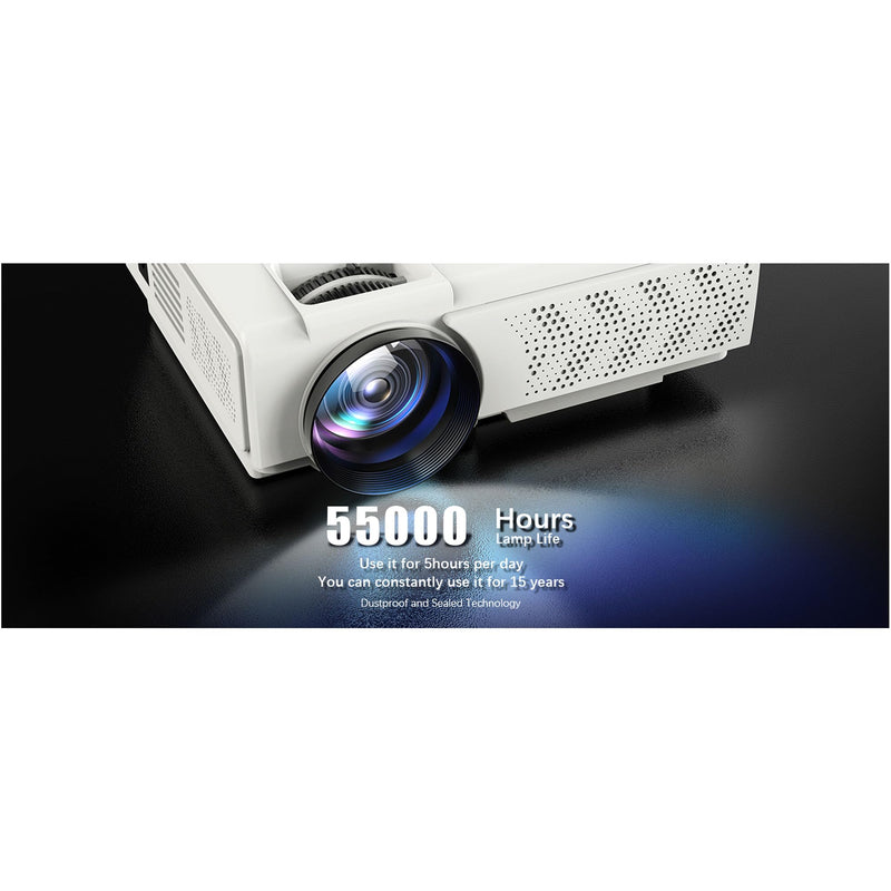 E1 120±%10ansi lumen 1080P Native Mini Projector, ,4.1inch LCD, Multimedia Home Theater Video Projector, Compatible with Full HD 1080P HDMI, USB, VGABuilt-in Speaker (E1)