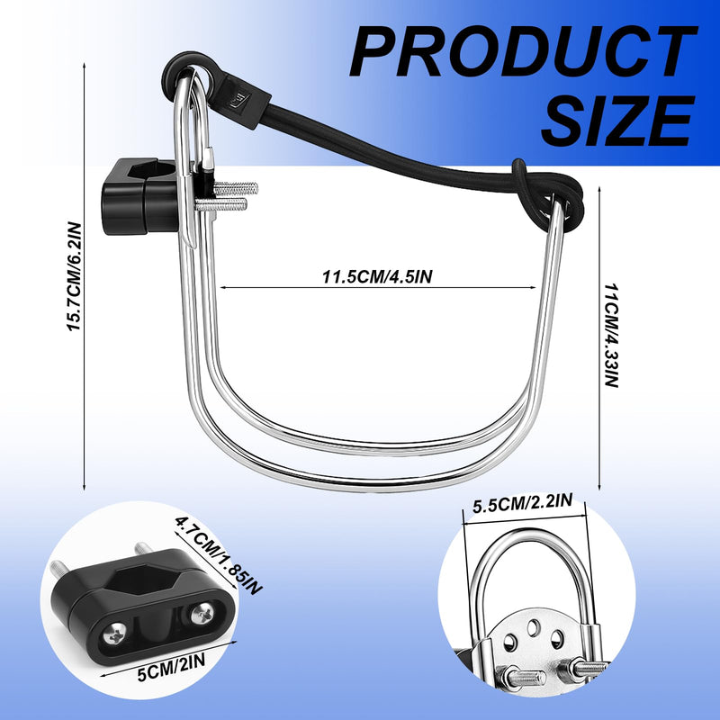 2 Pcs Life Buoy Holder, Stainless Steel Horseshoe Bracket Lifebuoy Preserver Ring Holder with Plastic Base for Standard Boat Marine