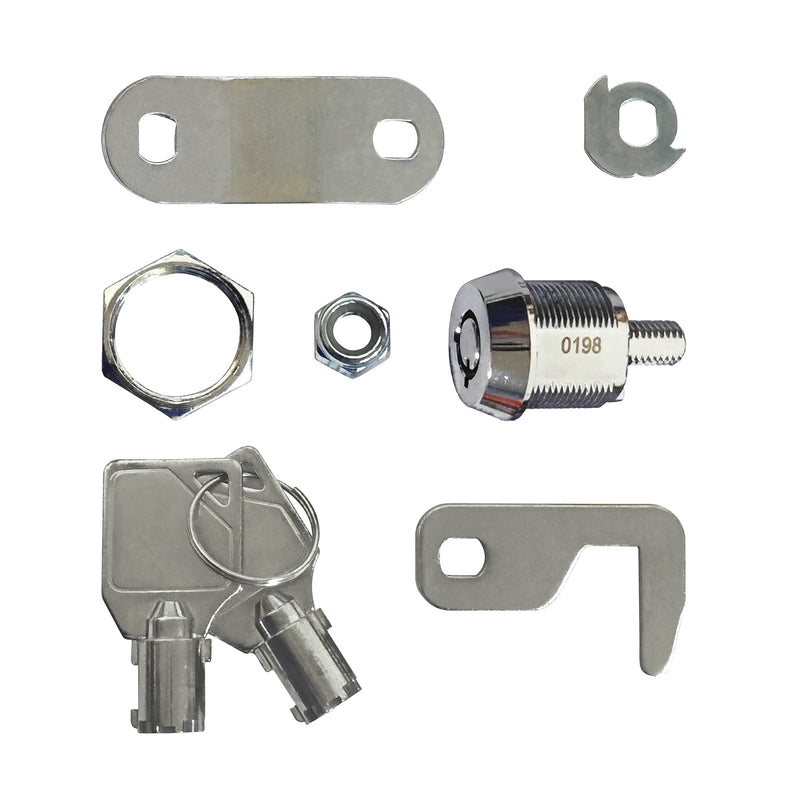 2 Pack Toolbox Lock 5/8" Tubular Cam Replacement Lock Hook Cam Keyed Alike with 4 Keys