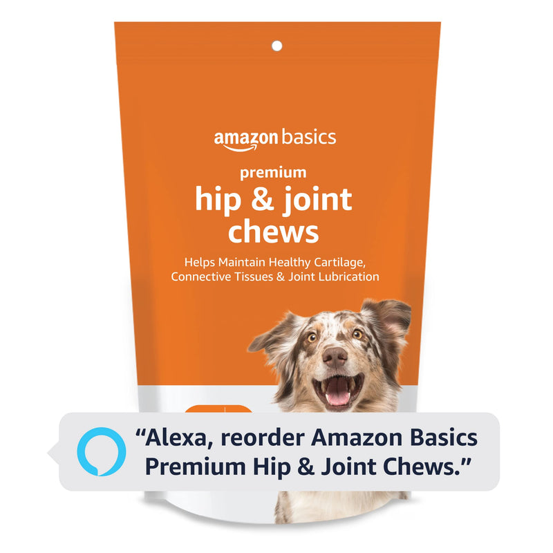 Amazon Basics Premium Dog Hip & Joint Supplement Chews with EPA and DHA, 120 Count (Previously Solimo) 120 Count (Pack of 1)