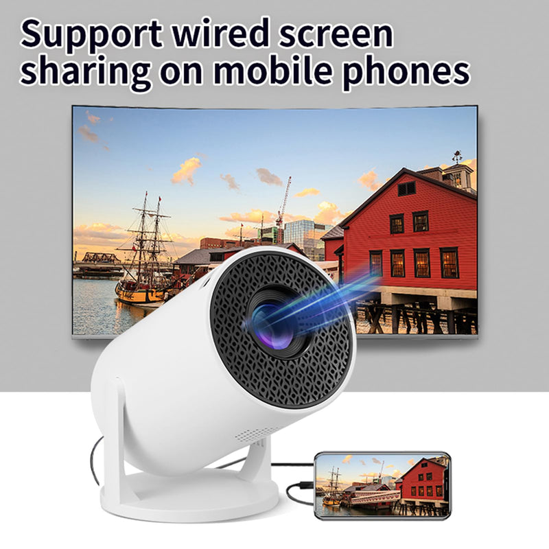 Small Projector with WLAN 6 and BT, 1080P Projector, 270° Adjustable Auto Keystone Home Projector, Projector, for Laptop, PC, Smartphone