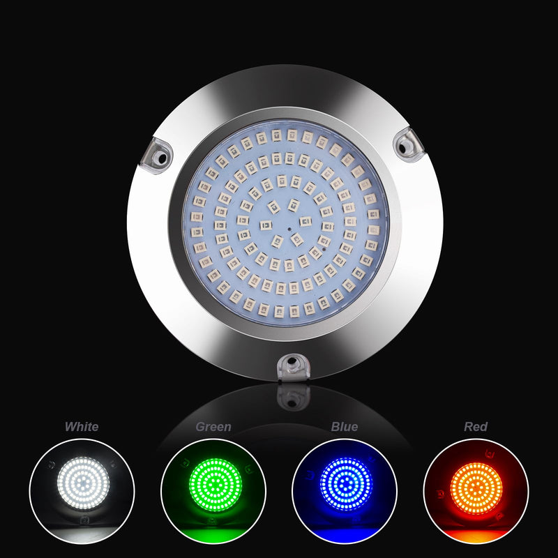 LED Underwater Light for Boats 316 Stainless Steel Boat Transom Mount Light, Waterproof LED Lights/Marine Lights 10-30V，for Stern Interior Navigation Deck Courtesy Night Fishing (White) White